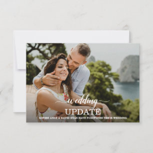 Anuncio Actualización de Boda Pospuesta Foto Floral Dorada
