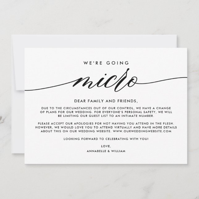 Anuncio Actualización de boda | Vamos a hacer micro (Anverso)