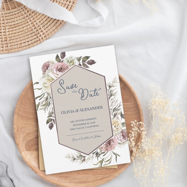 Anuncio Acuarela Arco Floral Boda Save the Date (Watercolor Floral Arch Save the Date Garden Wedding Save The Date Botanical Wedding Announcement )