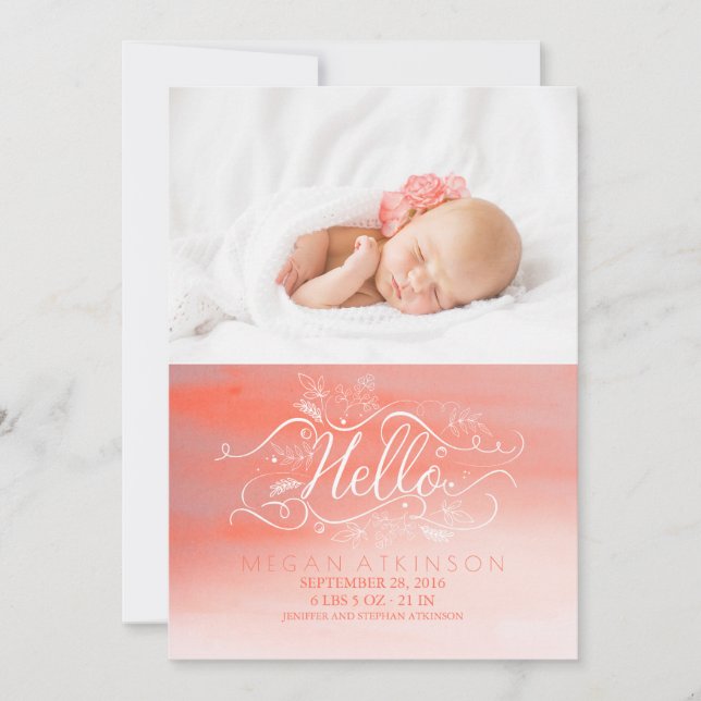 Anuncio Acuarela blanca y rosa recién nacida bebé recién n (Anverso)