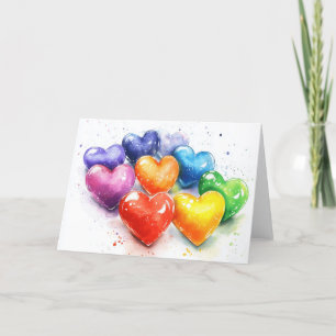 Anuncio Acuarela de los corazones arcoiris