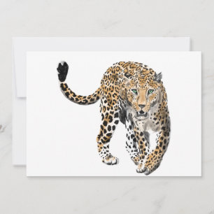 Anuncio acuarela leopardo gato de la selva animal pintado