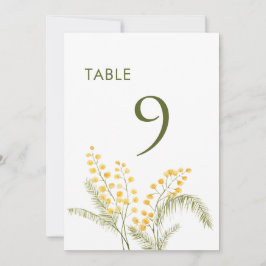 Anuncio Acuarela mimosa flores número de tabla boda