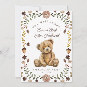 Anuncio Acuarela Teddy Bear Embarazo Género Neutral