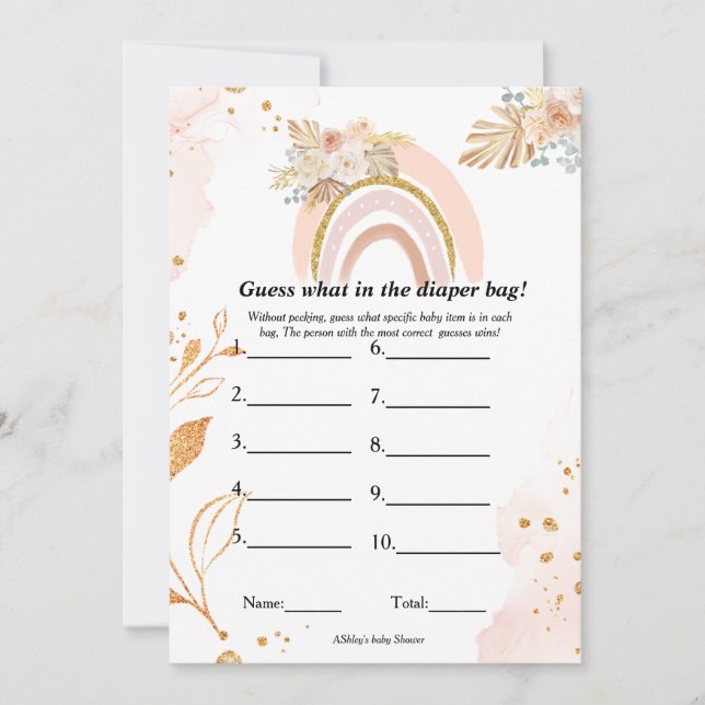 Anuncio Adivina qué hay en la bolsa de pañales juego de du (Anverso)