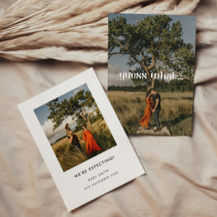 Anuncio "Adivina qué" moderno mínimo 2 embarazo fotográfic