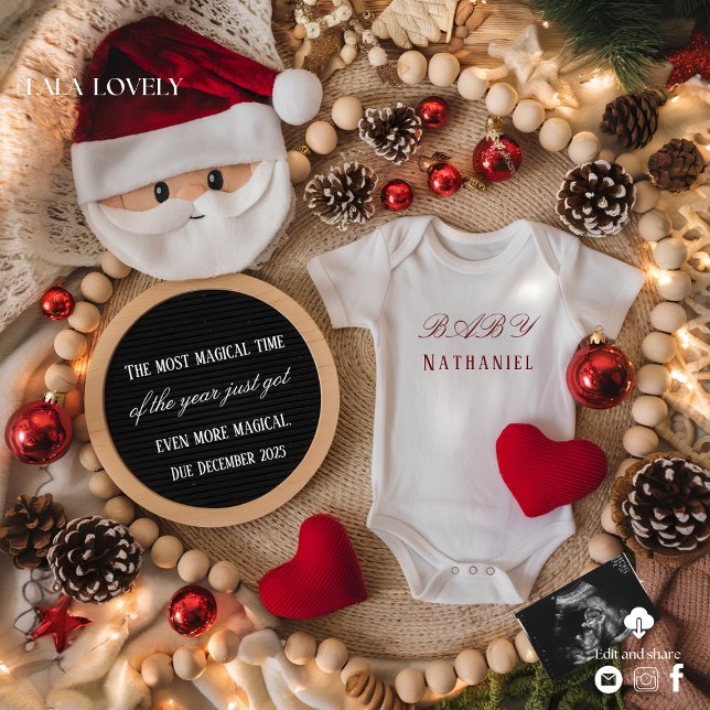 Anuncio adorable de embarazo en Navidad con Santa (Subido por el creador)
