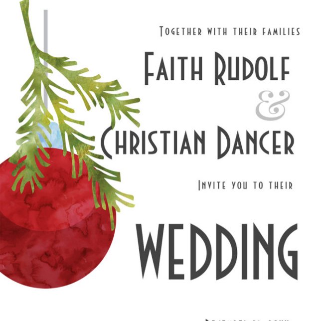 Anuncio Adorno de Navidad Rojo, Boda Moderna (Subido por el creador)