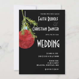 Anuncio Adorno de Navidad Rojo, Boda Moderna