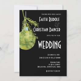 Anuncio Adorno de Navidad Verde, Boda Moderna