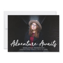 Adventure Awaits Black Photo Graduation