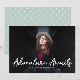 Anuncio Adventure Awaits Mint Green Photo Graduation