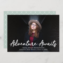 Anuncio Adventure Awaits Mint Green Photo Graduation