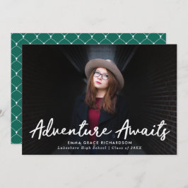 Anuncio Adventure Awaits Script Green Photo Graduation