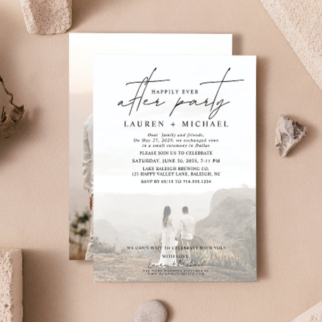 Anuncio Afortunadamente Después De La Recepción De La Boda (Easily personalize by uploading your photos 
and entering your names and wedding details)