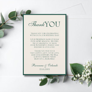 Anuncio Agradecimiento de boda Emerald Champagne Old Money