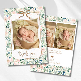Anuncio Agradecimiento de foto de bebé floral Grandmilleni