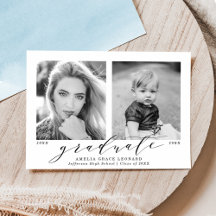 Ahora y Entonces Foto Azul de Graduación