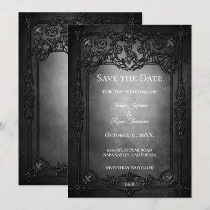 Anuncio Ahorre la fecha de boda de Halloween Dark Gothic