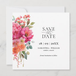 Anuncio Ahorro de Fecha Floral Acuarela