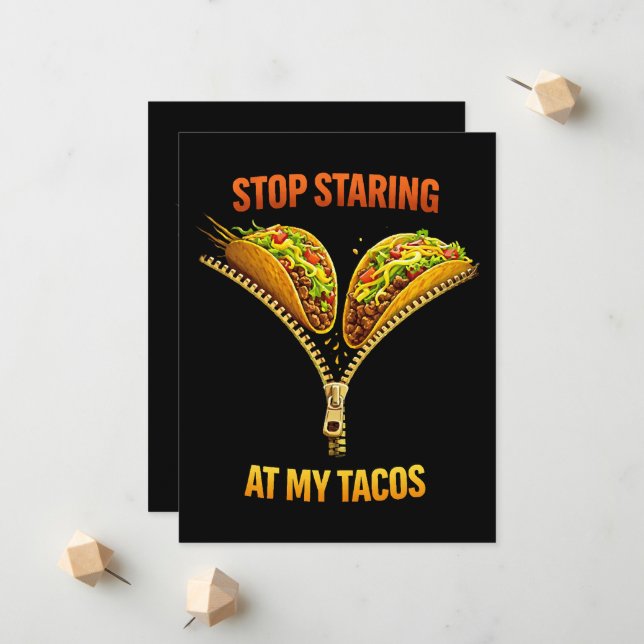 Anuncio Amante de Tacos Divertido Deja de Mirar (Anverso/Reverso In Situ)