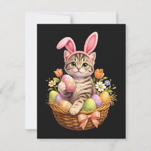 Anuncio Amantes de Gatitos Adorables Feliz Pascua Gato