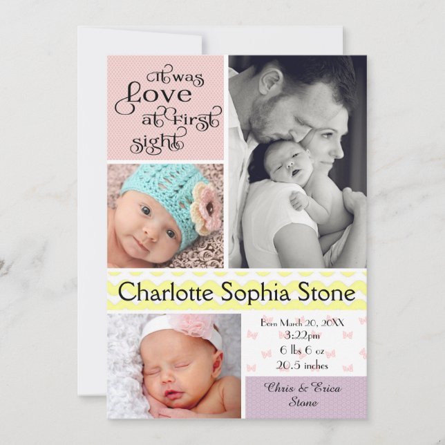 Anuncio Amor a primera vista Collage colorido - Chica (Anverso)