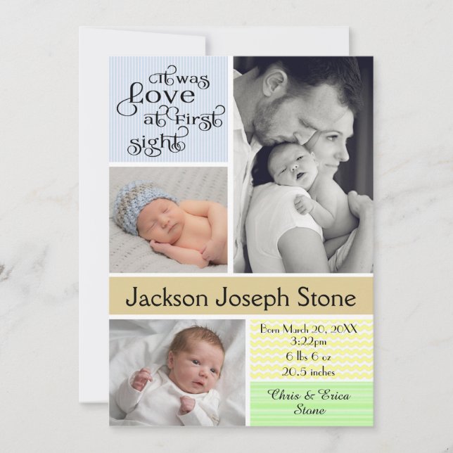 Anuncio Amor a primera vista Collage colorido - niño (Anverso)