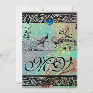 Anuncio AMOR DE AVES DE BODAS MONOGRAMA negro verde azul d