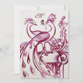 Anuncio AMOR DE BODAS PÁJAROS MONOGRAMA Rojo Rosa Blanco P