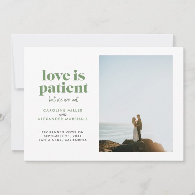 Anuncio Amor Verde es Paciente Pero No Nos Fugamos (Anverso)