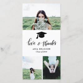 Anuncio Amor y agradecimiento de graduado Tres Foto Modern