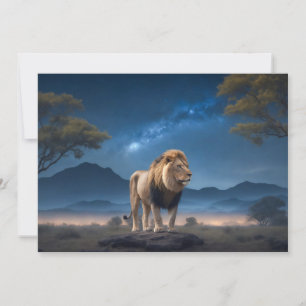 Anuncio Animal Majestuoso Salvaje De León En Una Noche De