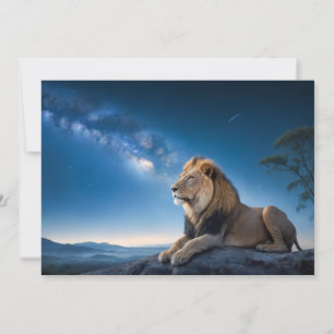 Anuncio Animal Majestuoso Salvaje De León En Una Noche De