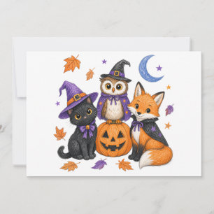 Anuncio Animales lindos de Halloween - Bruja Gato Negro Bú