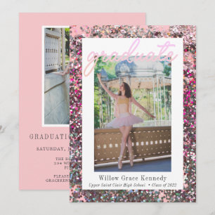 Anuncio Anno de graduación de glam fotográfico Rubor Pink