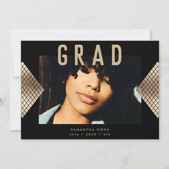 Anuncio Announ Relieve metalizado dorado geométrico modern (Anverso)