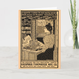 Anuncio Antiguo de Máquina de Escribir Art Nouveau