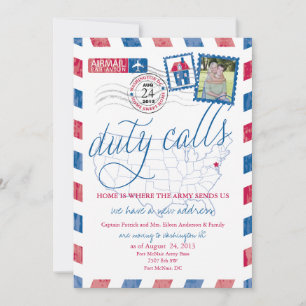 Anuncio Antiguo de Mudanza Militar por Correo Aére