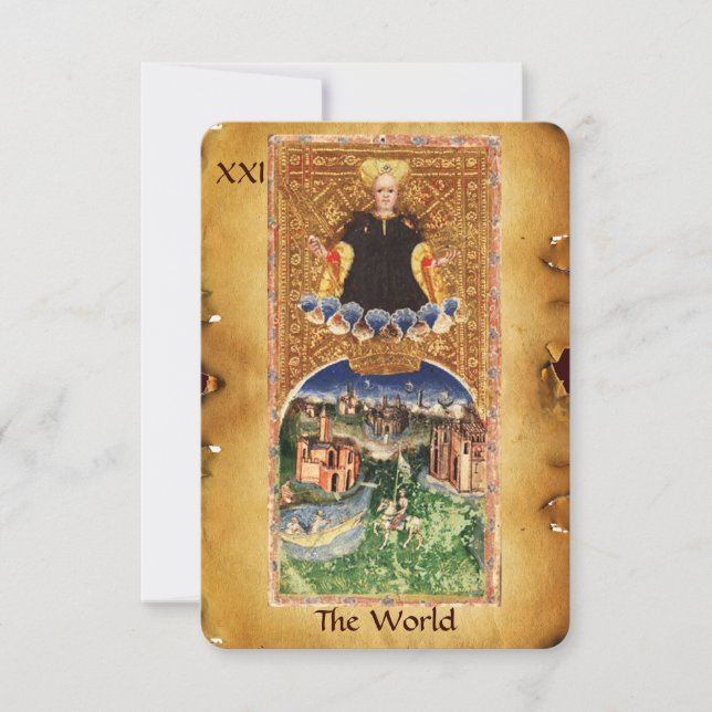 ANUNCIO ANTIQUE RENAISSANCE TAROTS 21/ EL MUNDO (Anverso)