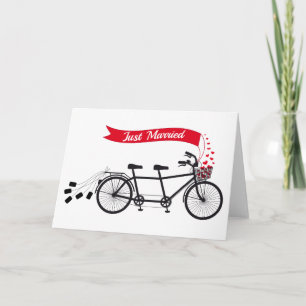 Anuncio Apenas casado, casando la bicicleta en tándem