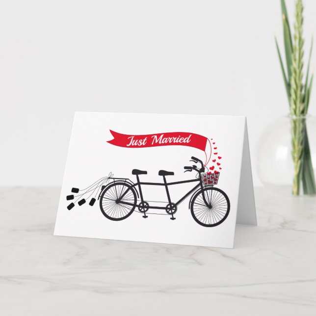 Anuncio Apenas casado, casando la bicicleta en tándem (Anverso)