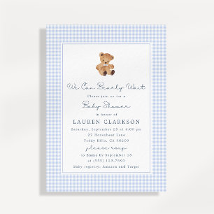 Anuncio Apenas Podemos Esperar Oso de Peluche Gingham Baby