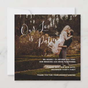 Anuncio Aplazamiento de Boda Moderna y Elegante con Foto