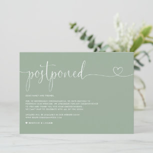 Anuncio Aplazamiento del Boda verde de sabio guión delicad