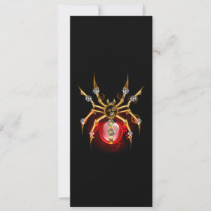 Anuncio Araña steampunk sobre negro