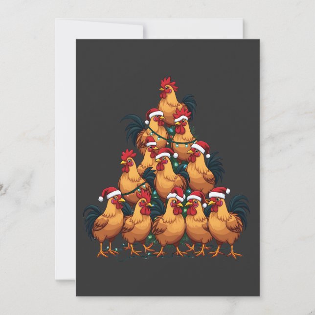 Anuncio Árbol de navidad de pollo Feliz Navidad Divertidas (Anverso)
