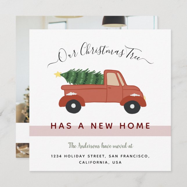 Anuncio Árbol de Navidad en familia de coches rojos foto e (Anverso / Reverso)