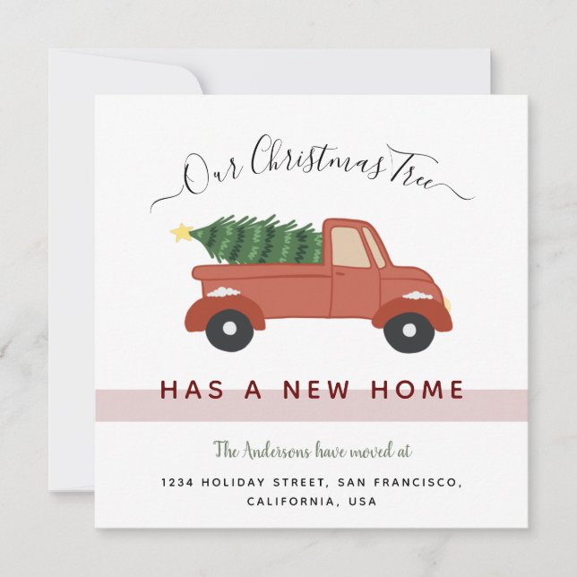 Anuncio Árbol de Navidad en vacaciones en coche rojo (Anverso)