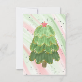 Anuncio Arbol de Navidad moderno verde rojo en blanco